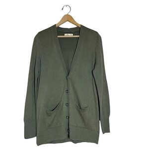 Hollister Olive Green Knit Cardigan Sweater Pockets‎ Casual Comfy Womens Medium